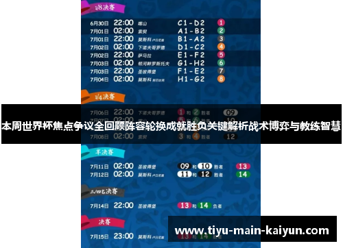 本周世界杯焦点争议全回顾阵容轮换成就胜负关键解析战术博弈与教练智慧